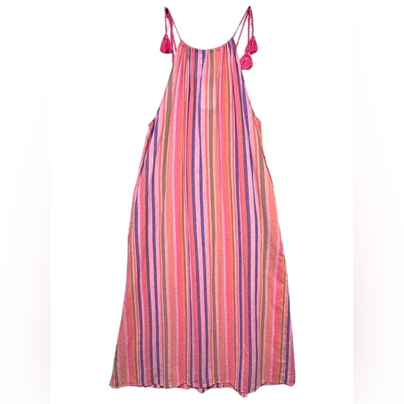 Xirena Esme Citrus Melange NWT Cotton Linen Maxi Summer dress Woman's Size Large - Picture 10 of 15